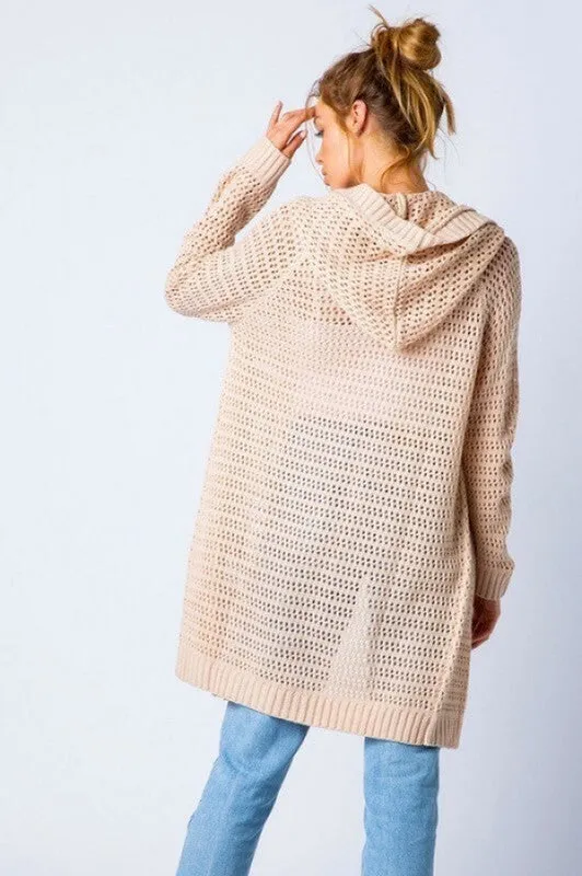 Natural Hooded Cardigan