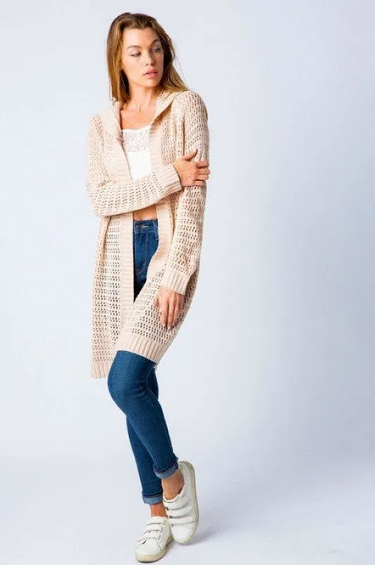 Natural Hooded Cardigan