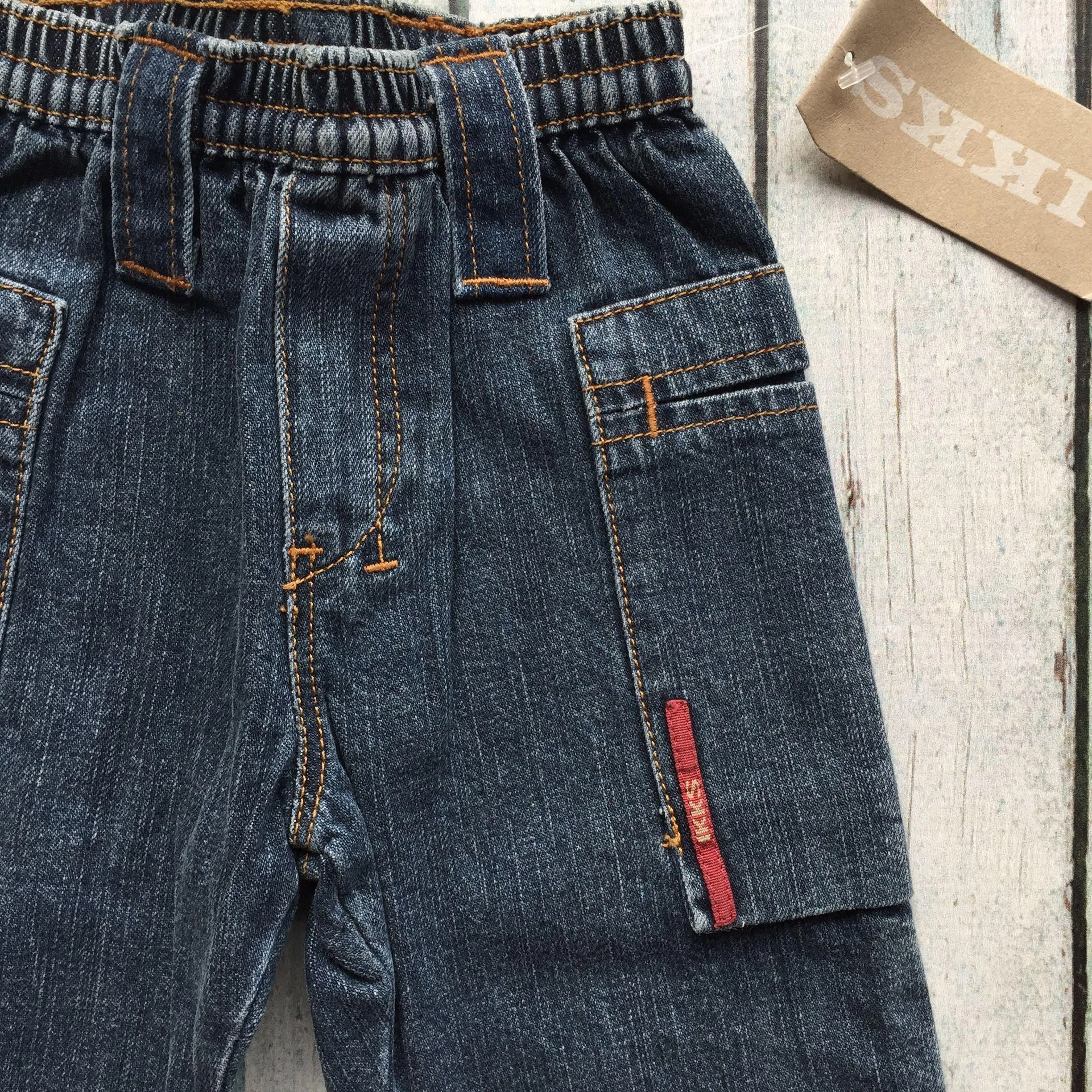 NWT - IKKS Hip pocket Pull on Boys Jeans - Size 3M