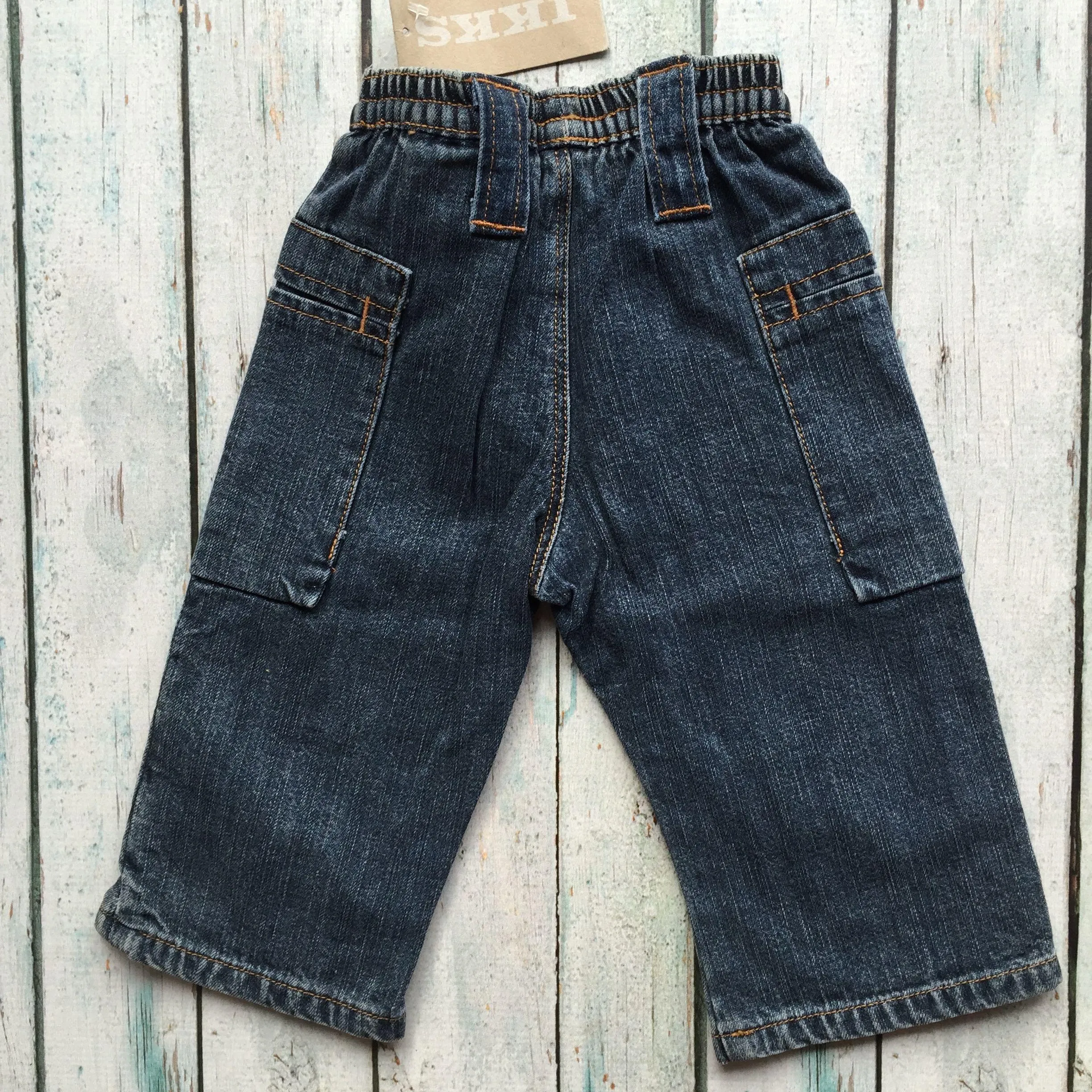 NWT - IKKS Hip pocket Pull on Boys Jeans - Size 3M