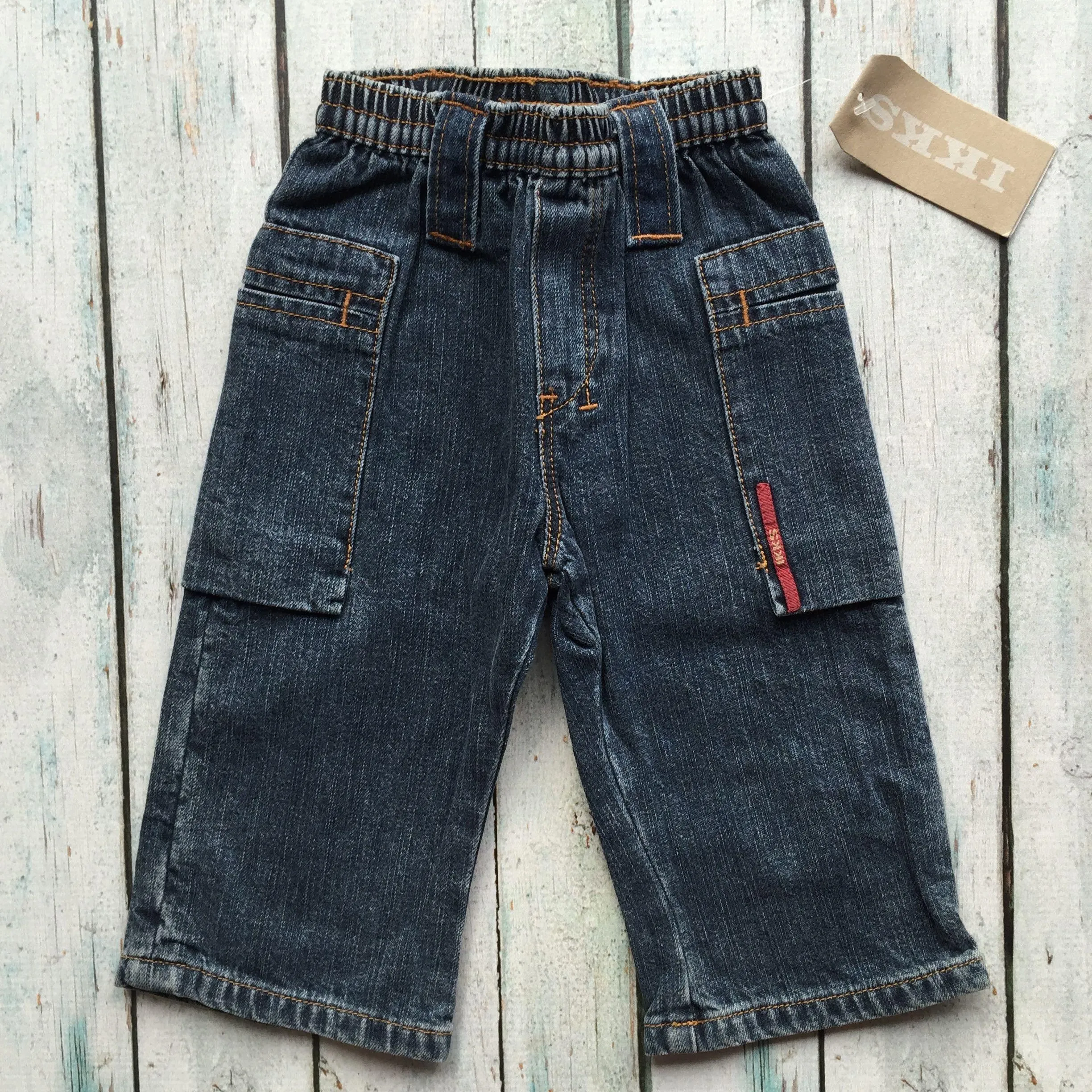 NWT - IKKS Hip pocket Pull on Boys Jeans - Size 3M