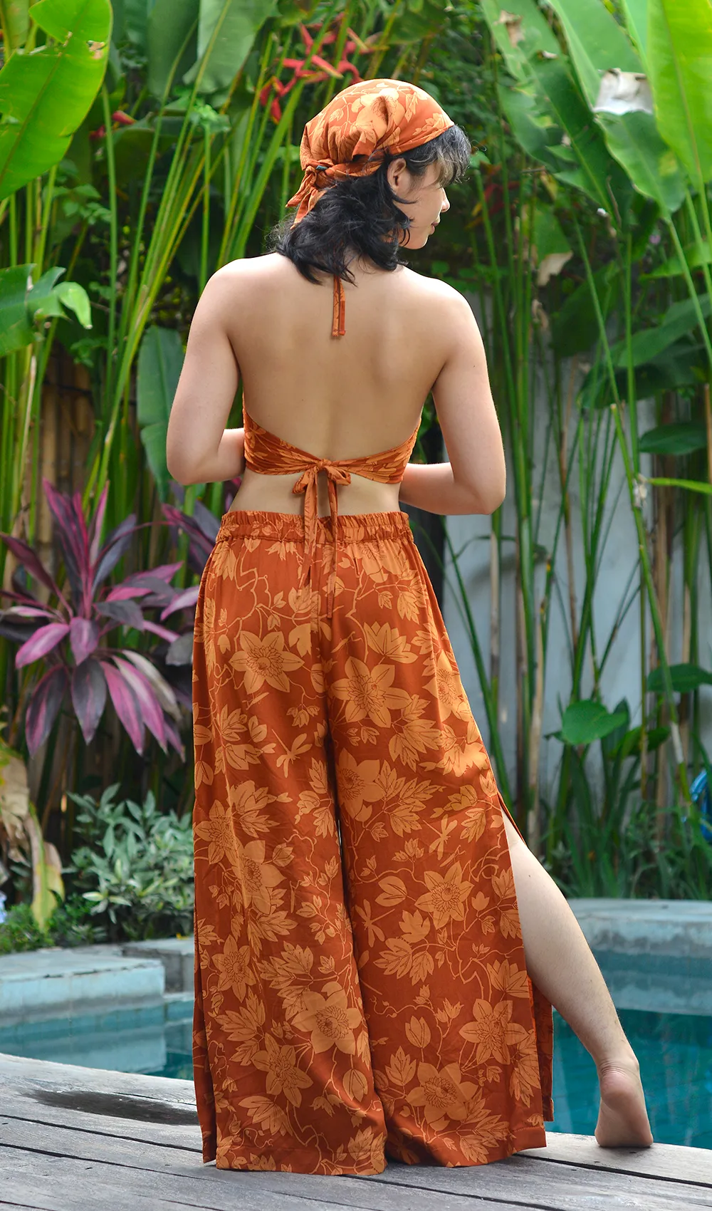 Passion Flower Spice Halter Top, 2 sizes - SALE CLOTHING & KIDS