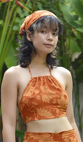 Passion Flower Spice Halter Top, 2 sizes - SALE CLOTHING & KIDS