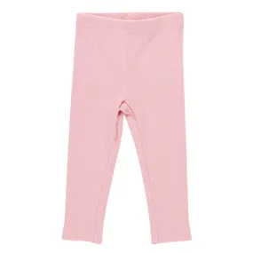 Pink Chicken Girls Organic Rib Leggings in Apricot