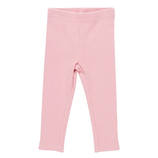 Pink Chicken Girls Organic Rib Leggings in Apricot