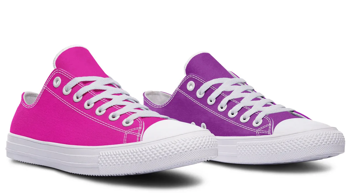 Purple And Pink Mismatched Low Tops