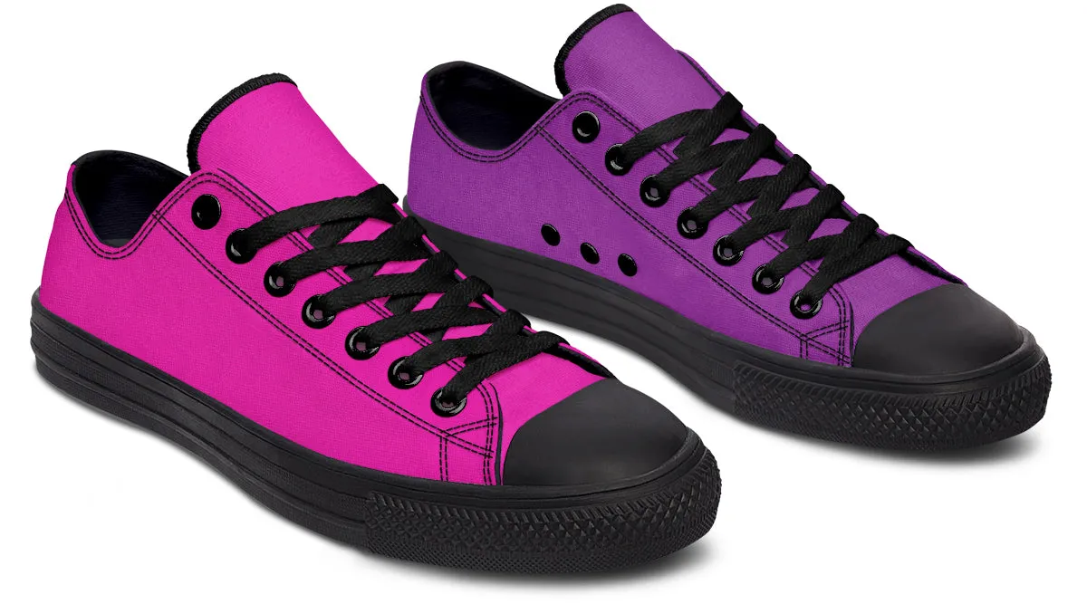 Purple And Pink Mismatched Low Tops