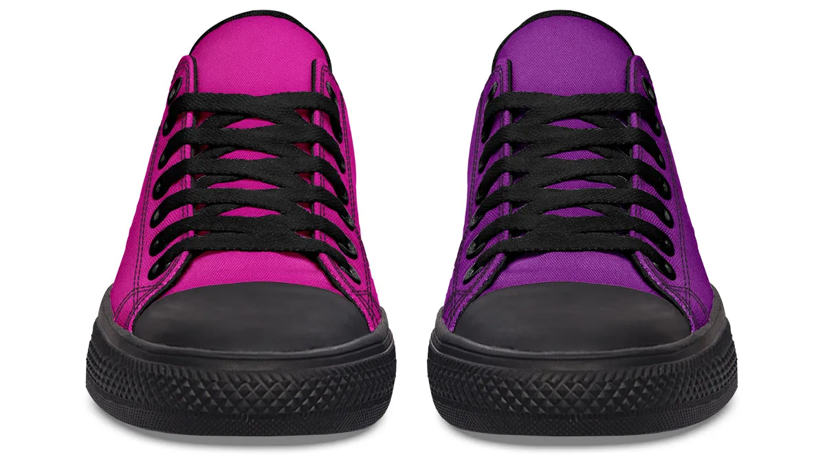 Purple And Pink Mismatched Low Tops
