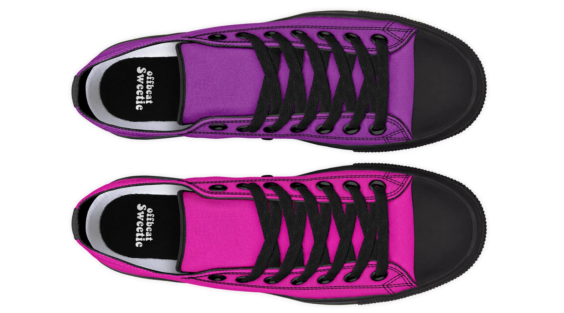 Purple And Pink Mismatched Low Tops