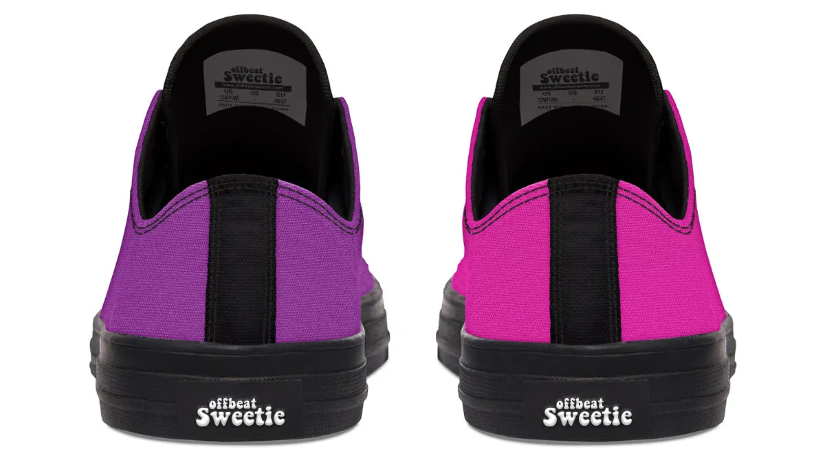 Purple And Pink Mismatched Low Tops