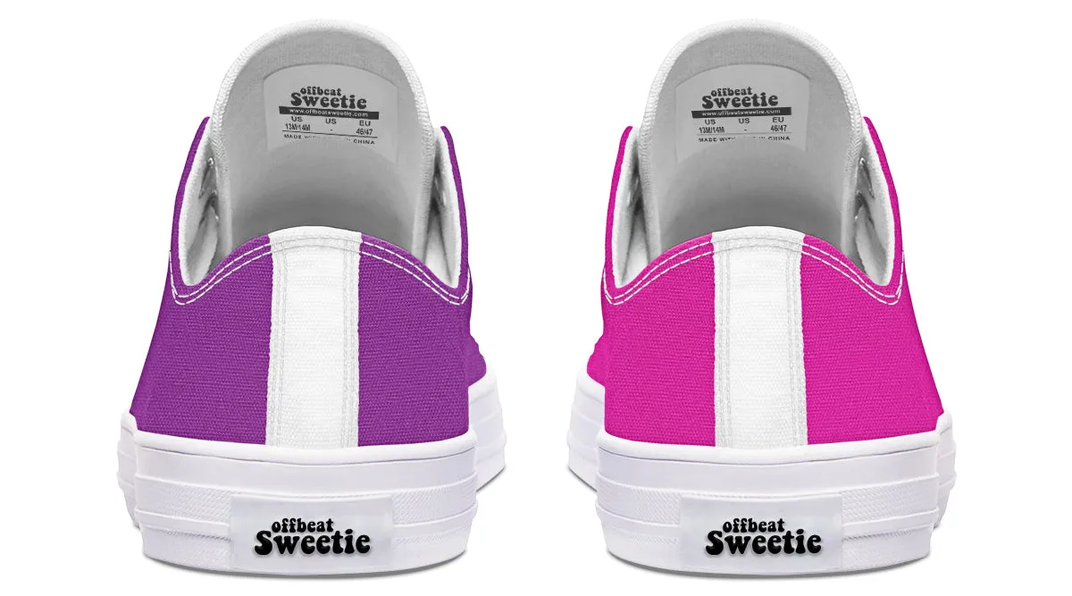 Purple And Pink Mismatched Low Tops