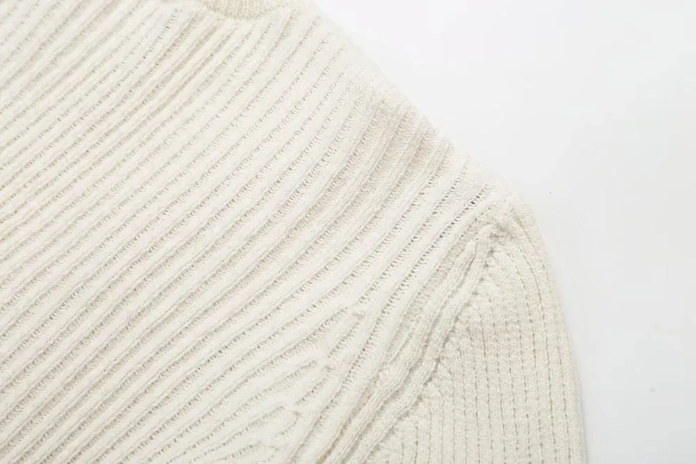 Ribbed Knit A-Line Sweater Winter Dress