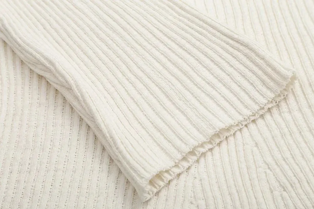 Ribbed Knit A-Line Sweater Winter Dress