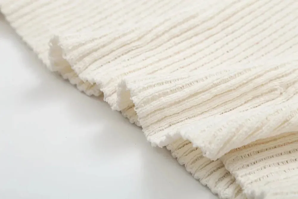Ribbed Knit A-Line Sweater Winter Dress