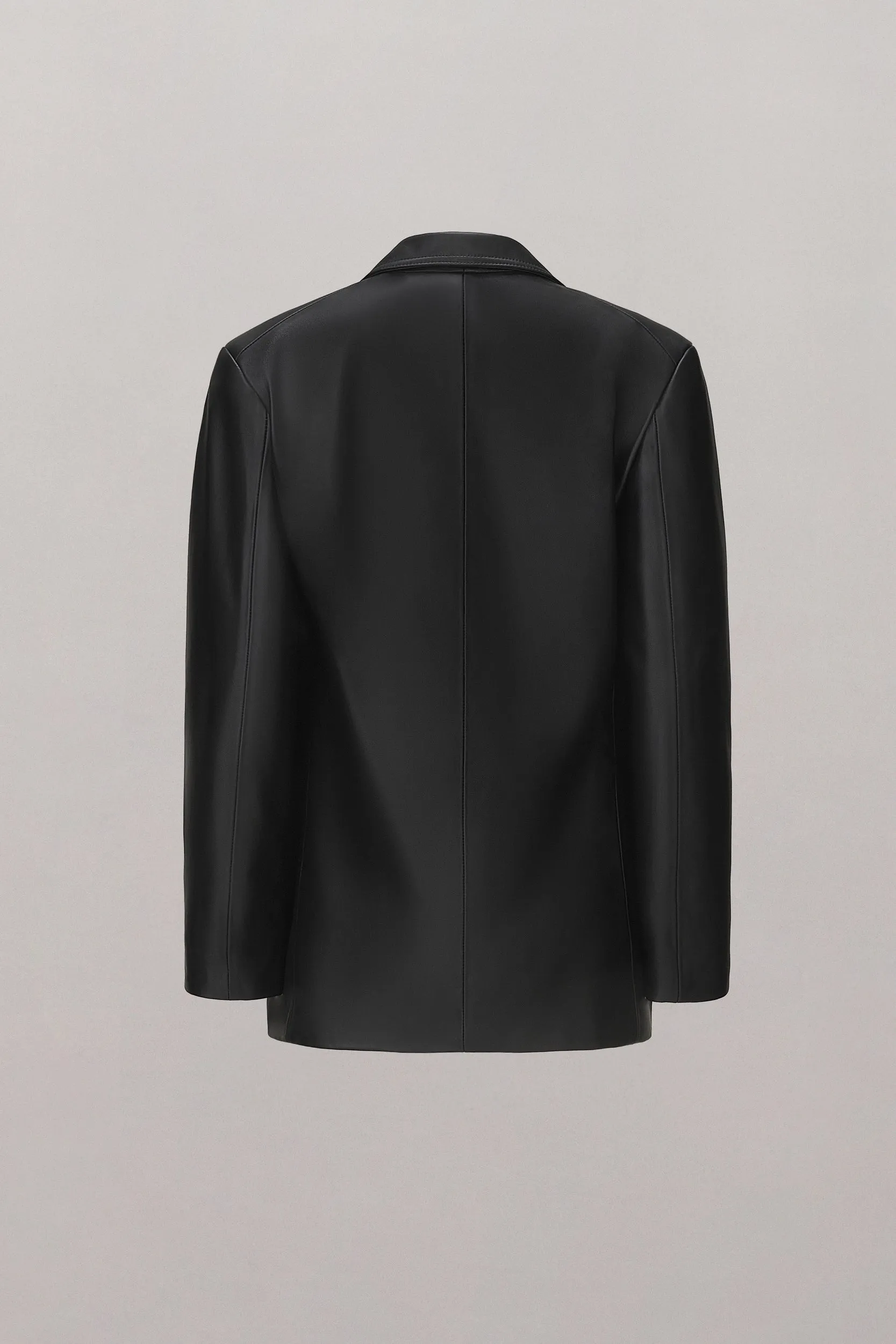 Silhouette Leather Blazer - Black
