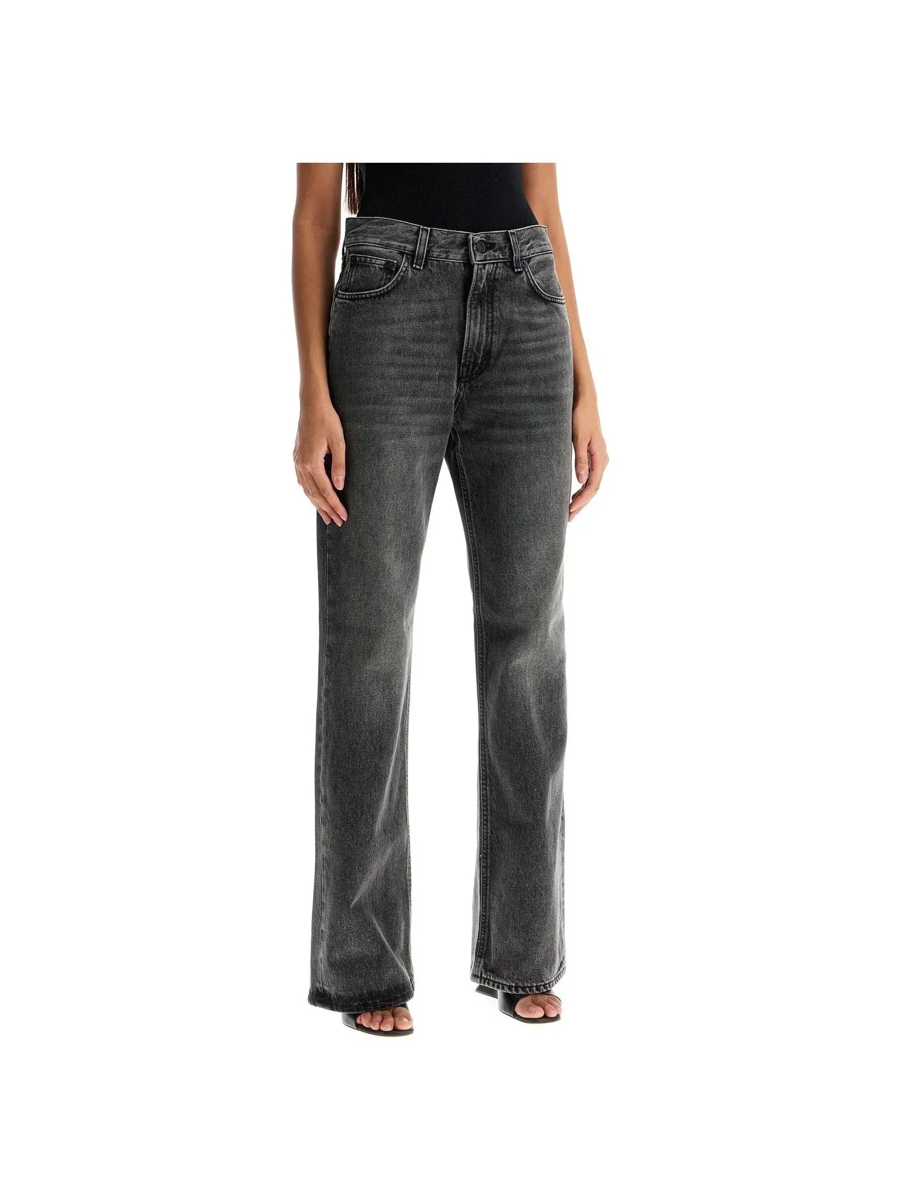 Straight-Cut Vintage Denim Jeans