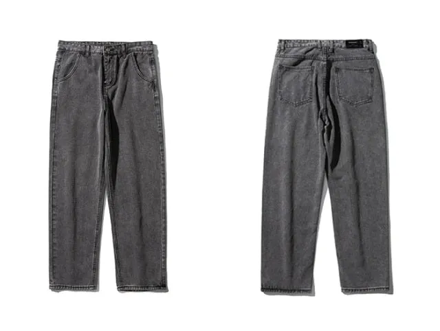 Straight Leg Jeans in Mid Wash Blue or Black