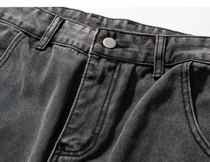 Straight Leg Jeans in Mid Wash Blue or Black