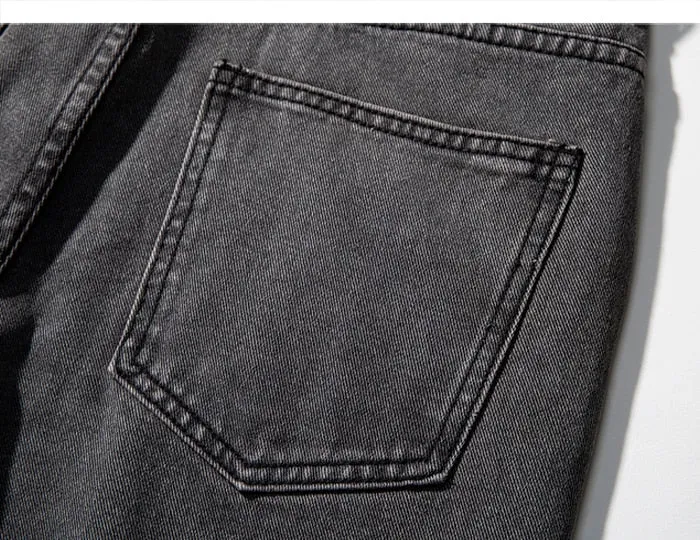 Straight Leg Jeans in Mid Wash Blue or Black