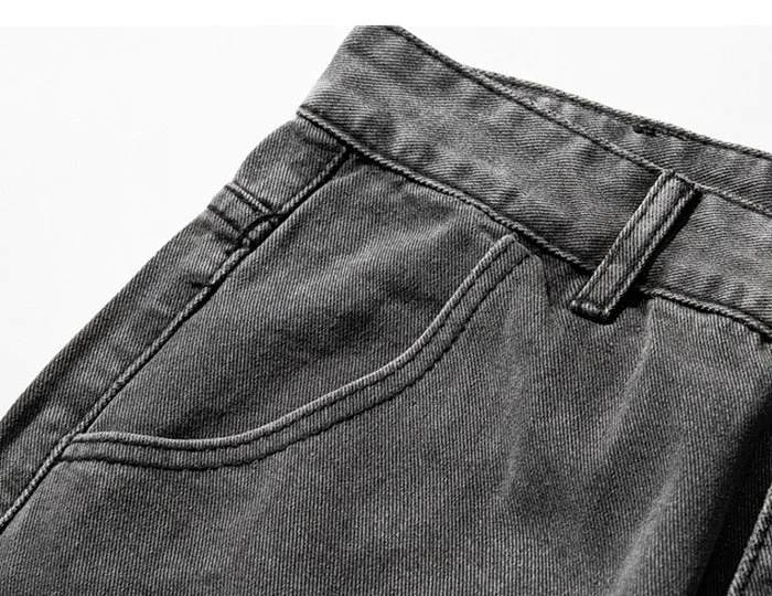 Straight Leg Jeans in Mid Wash Blue or Black