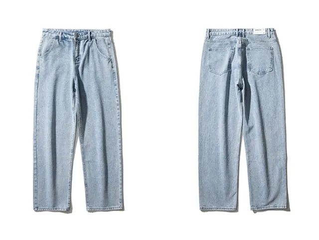 Straight Leg Jeans in Mid Wash Blue or Black