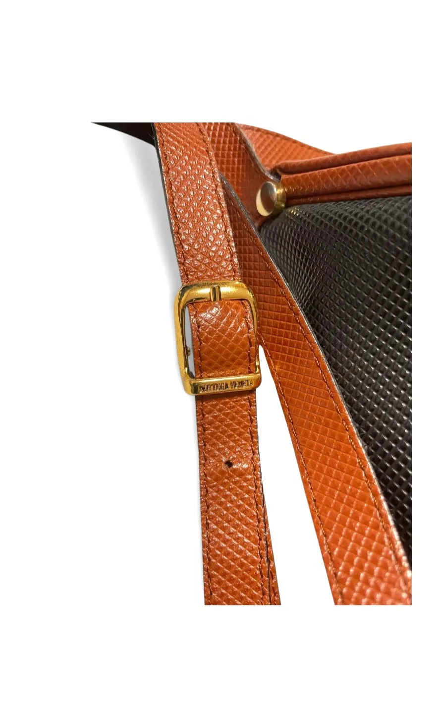 Vintage Bottega Veneta fisherman style black and brown shoulder bag with fringe at front. Popular design bag from the old era. 060723ac2