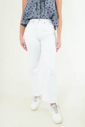 White Relaxed Straight Jeans