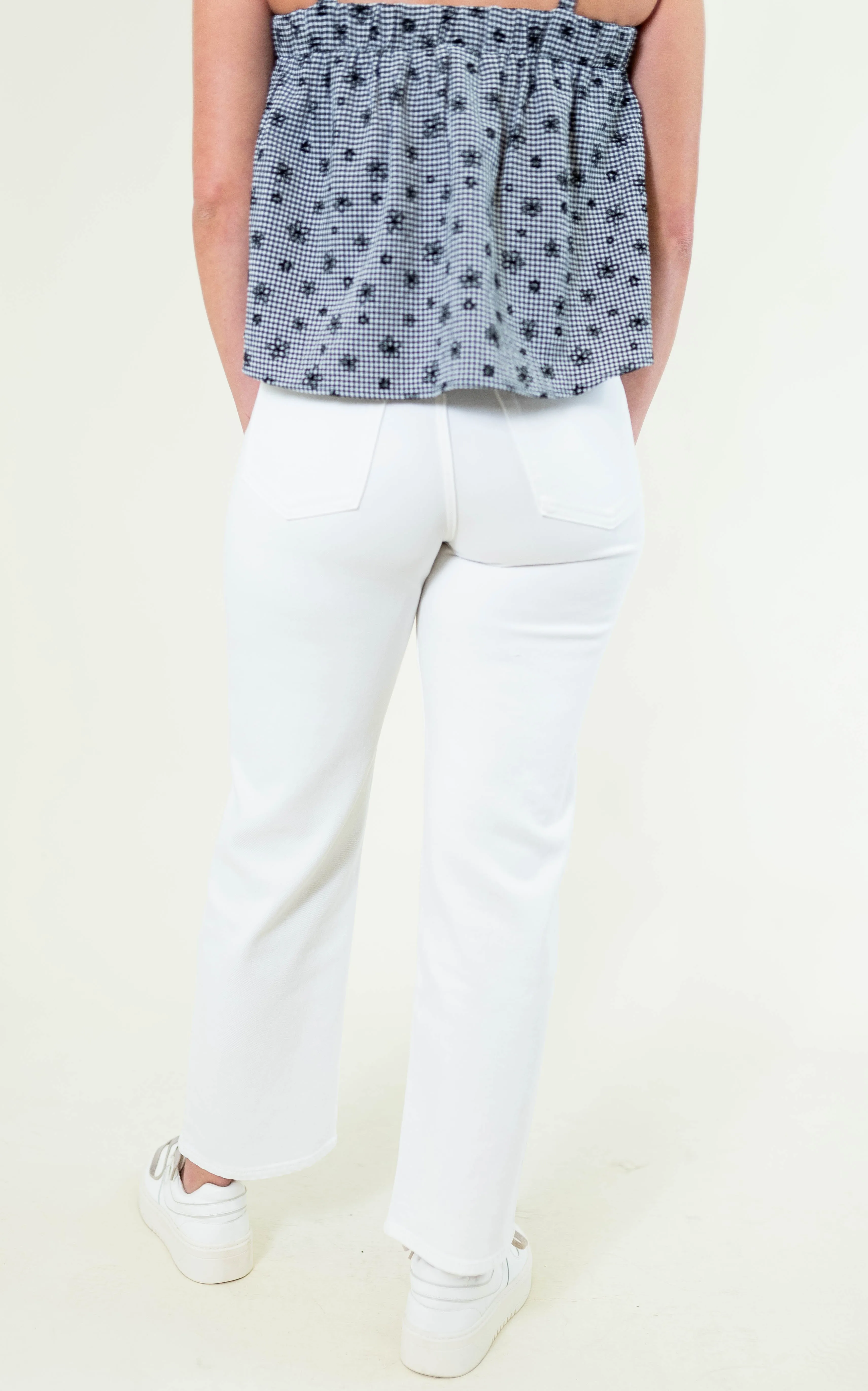 White Relaxed Straight Jeans