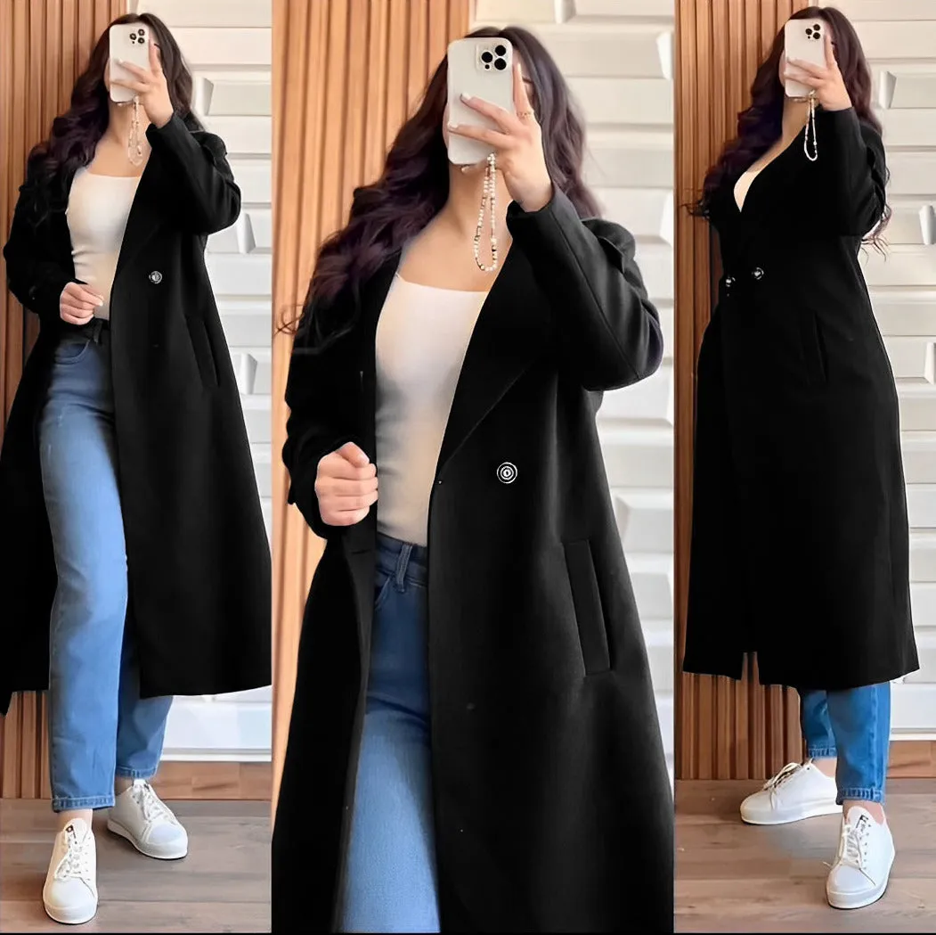 Winter Collection Long Coat Both Sided Pockets With Long Sleeves Women Coat ( End-of- Winter Season Sale Get 50% Off Limmit Time Offer Valid From 28 February Hurry Up )