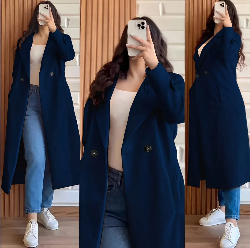 Winter Collection Long Coat Both Sided Pockets With Long Sleeves Women Coat ( End-of- Winter Season Sale Get 50% Off Limmit Time Offer Valid From 28 February Hurry Up )