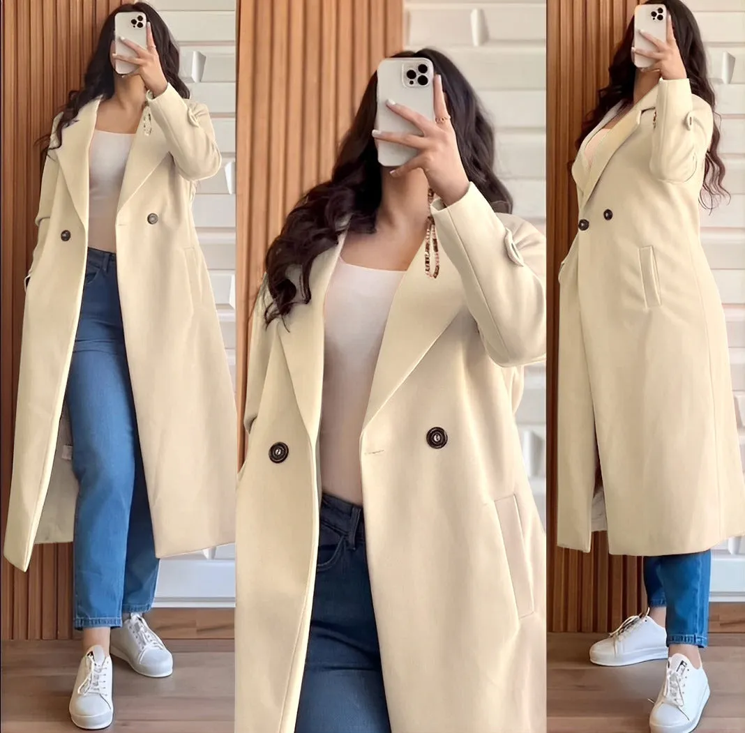 Winter Collection Long Coat Both Sided Pockets With Long Sleeves Women Coat ( End-of- Winter Season Sale Get 50% Off Limmit Time Offer Valid From 28 February Hurry Up )