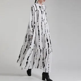 Women Long Sleeves Stand Collar Fall Cozy Dresses