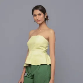 Yellow Pistachio Warm Cotton Corduroy Tube Top