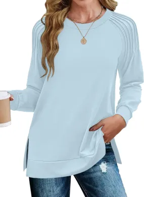 Zeagoo Womens Crewneck Sweatshirt Long Sleeve Tunic Tops