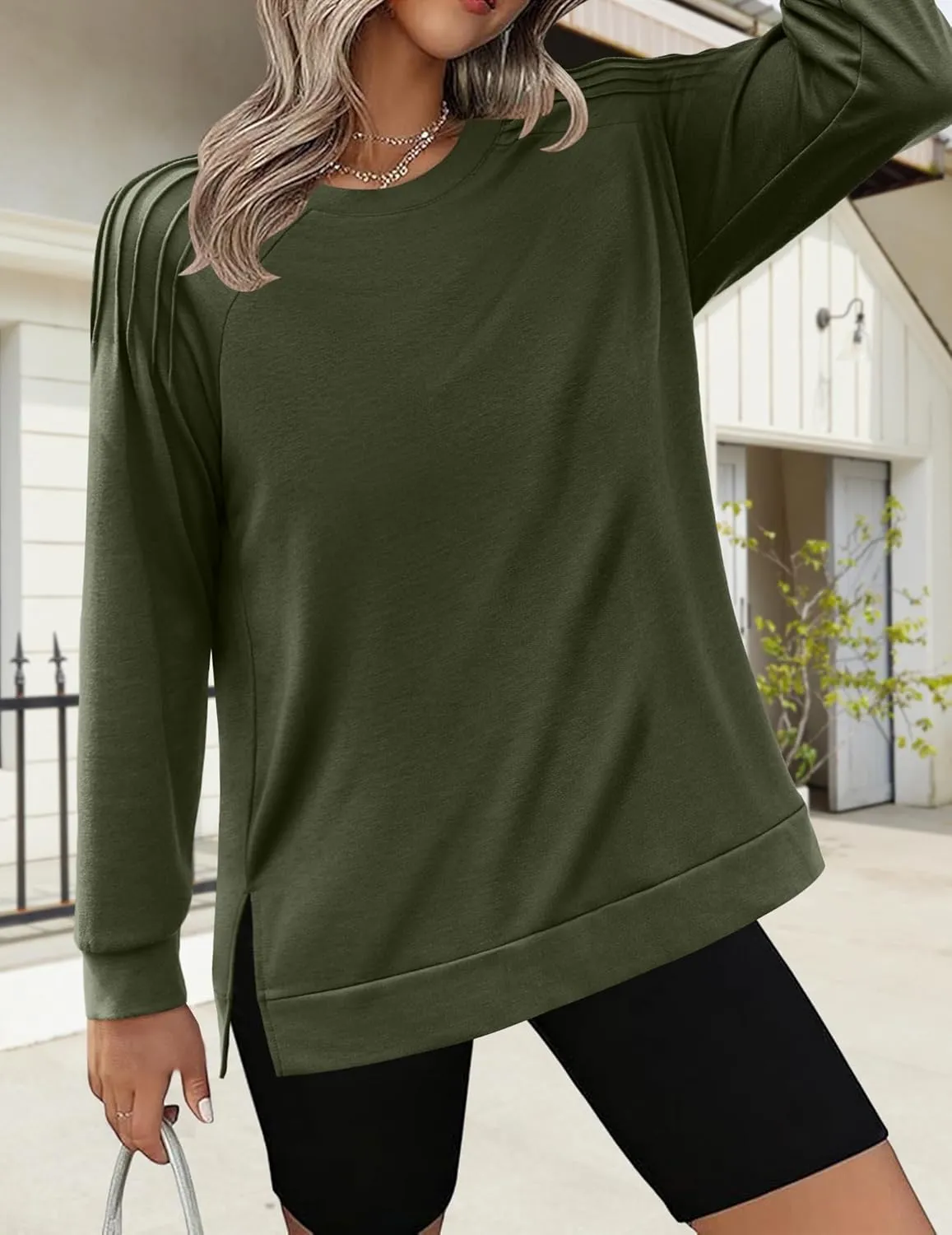 Zeagoo Womens Crewneck Sweatshirt Long Sleeve Tunic Tops