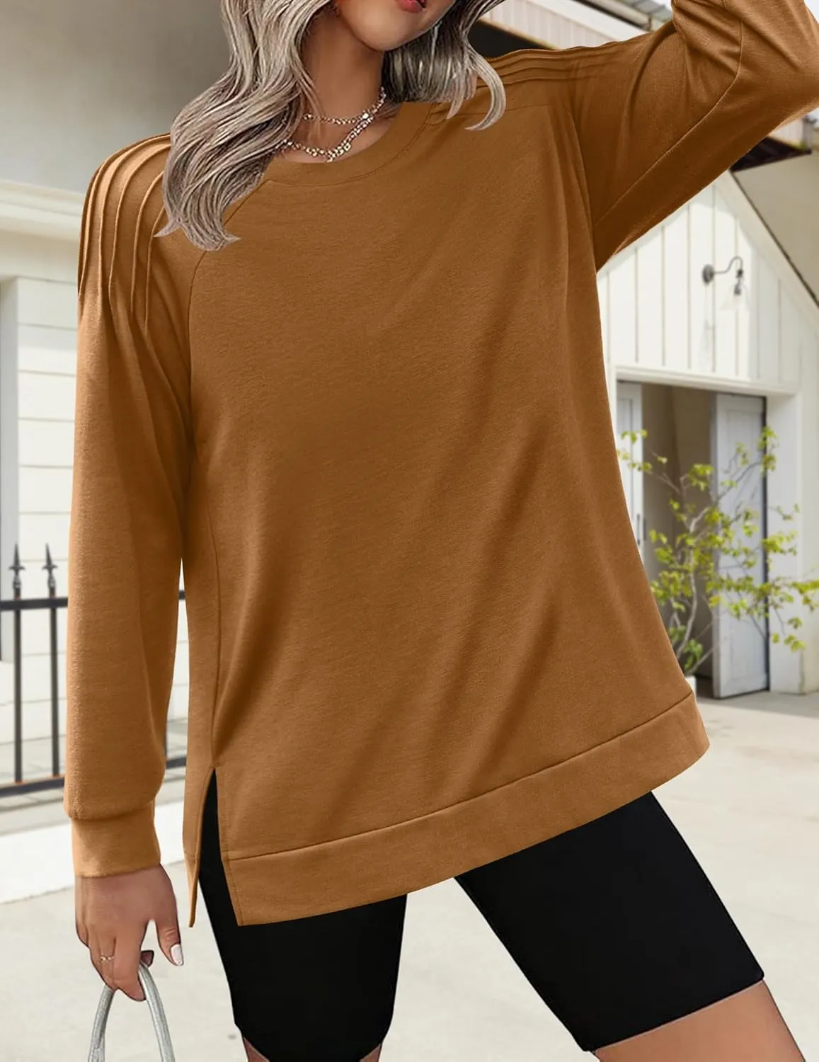 Zeagoo Womens Crewneck Sweatshirt Long Sleeve Tunic Tops