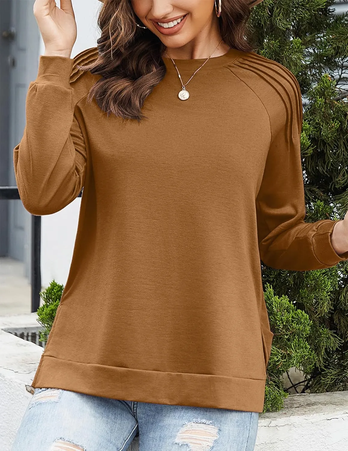 Zeagoo Womens Crewneck Sweatshirt Long Sleeve Tunic Tops