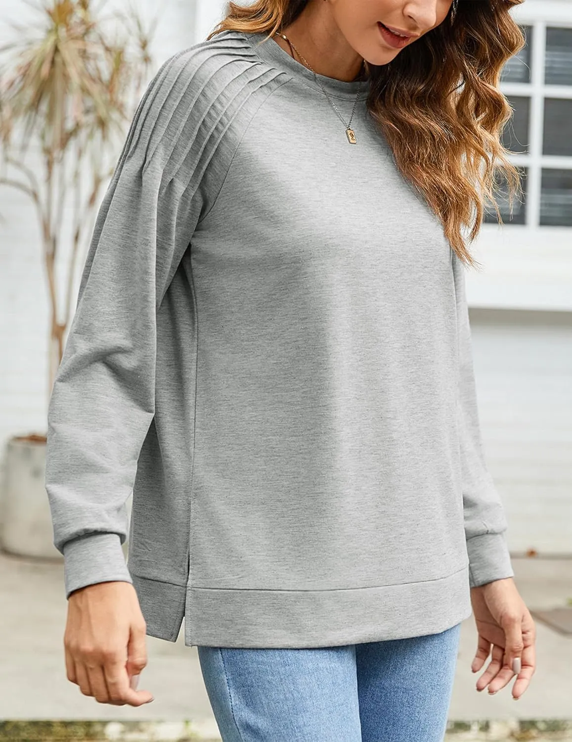 Zeagoo Womens Crewneck Sweatshirt Long Sleeve Tunic Tops