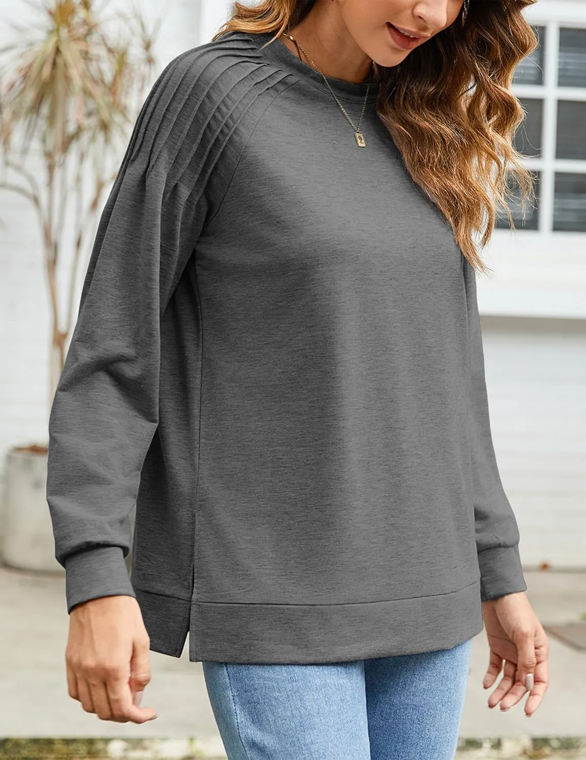 Zeagoo Womens Crewneck Sweatshirt Long Sleeve Tunic Tops